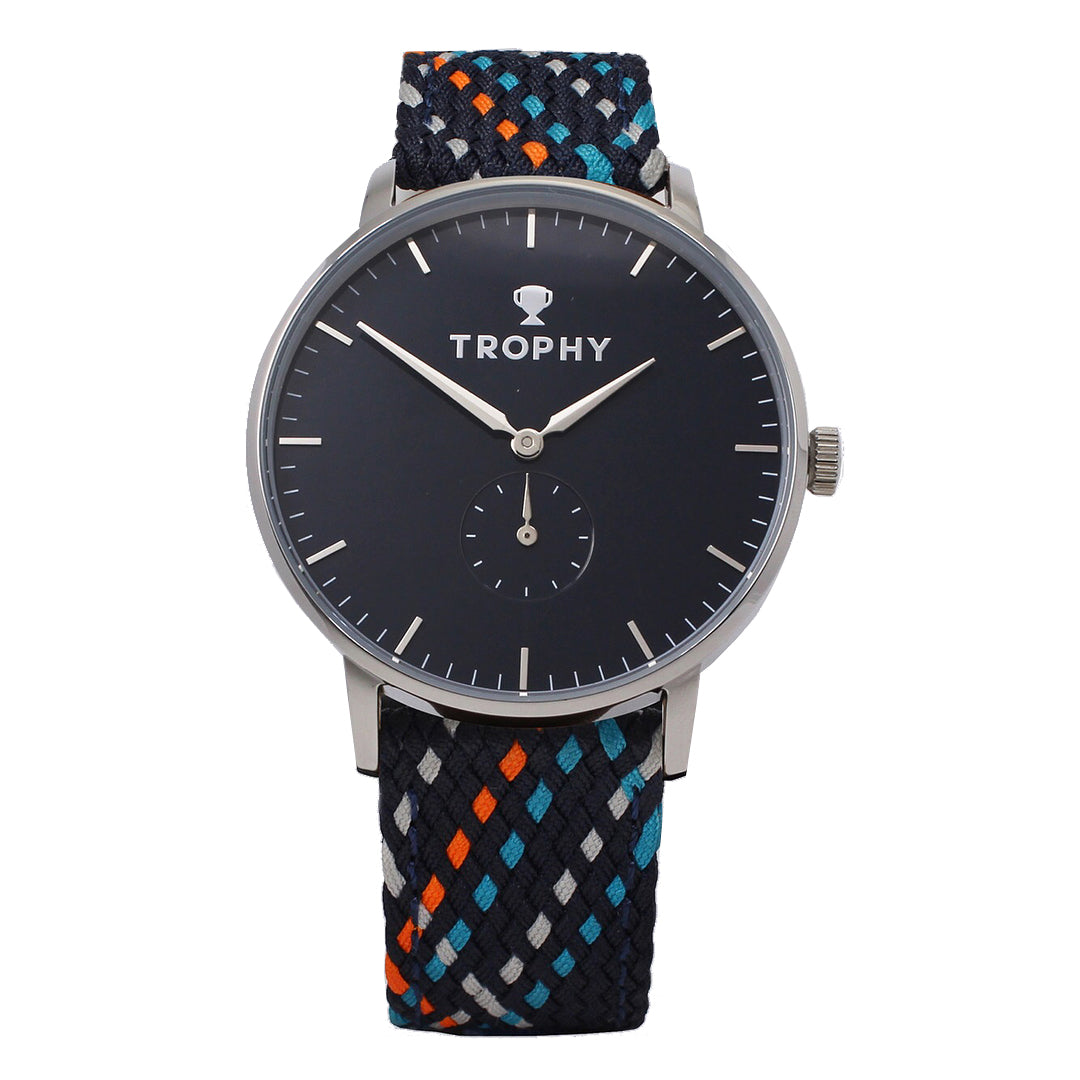 Navy & Silver  / Multicolor perlon - Trophy Watch Company