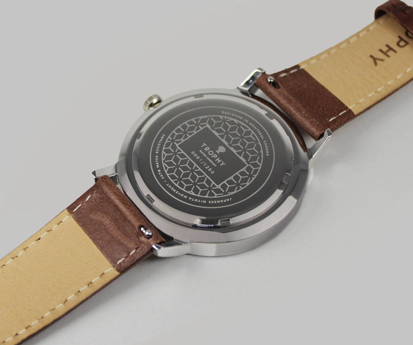 Blue & White / Brown Leather - Trophy Watch Company